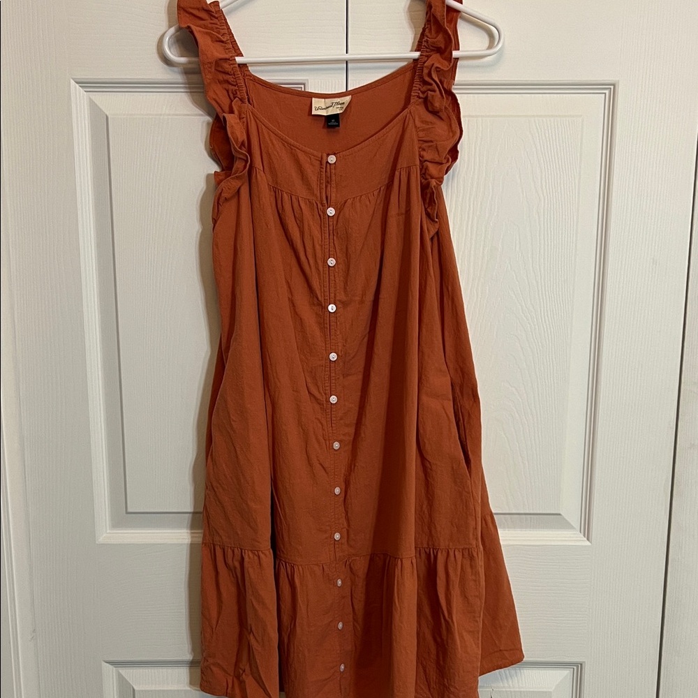 Universal Thread Rust Button-Down Mini Dress